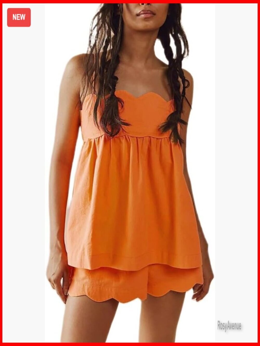 Women's 2 Piece Lounge Shorts Set Cami Peplum Babydoll Pajama Outfit
